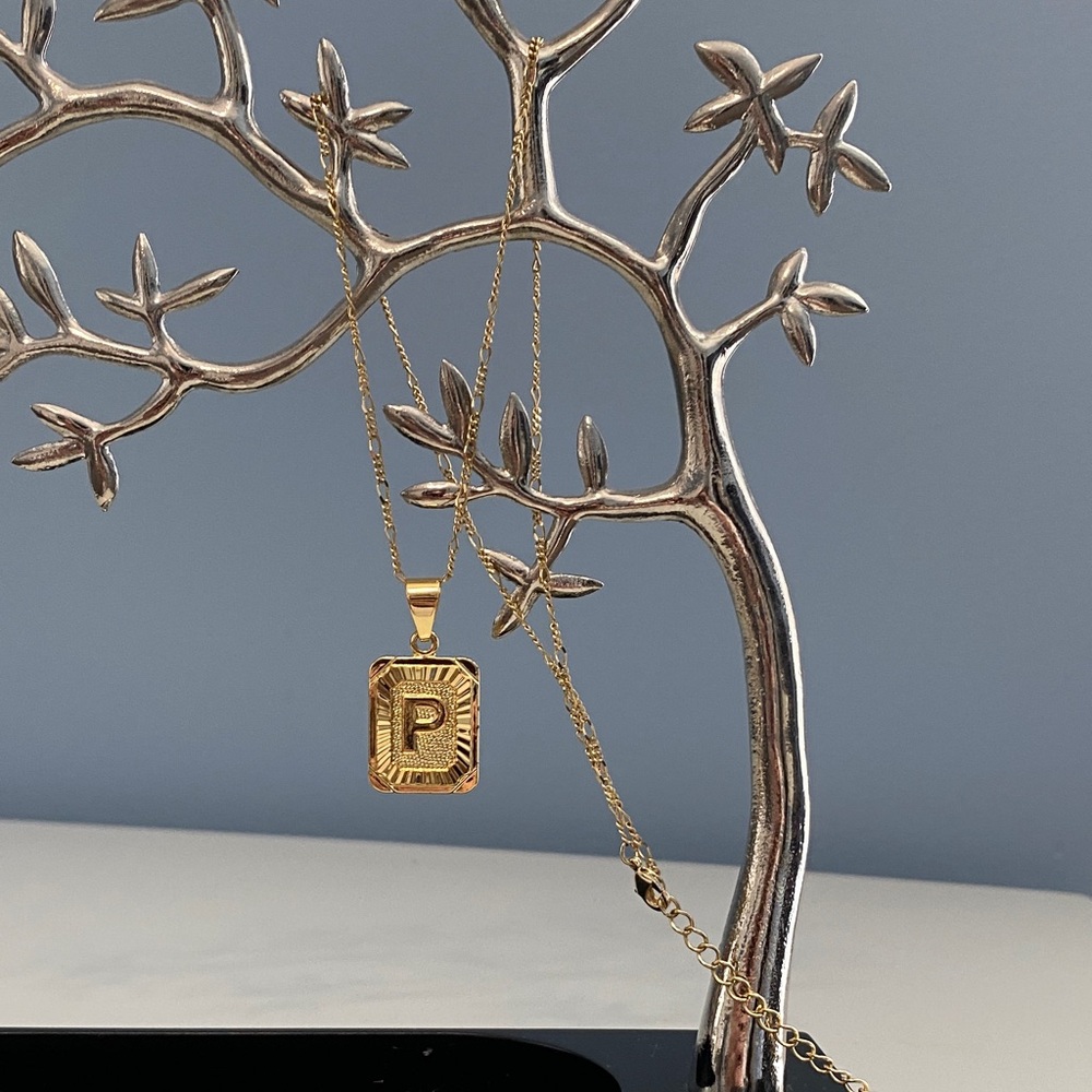 Bracha “P” Inital pendant and chain  Neckace